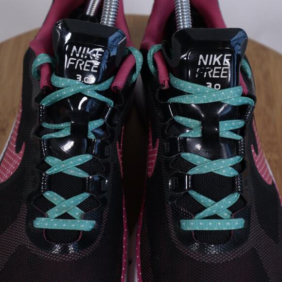 Nike Free 3.0 Running Sneakers Shoes Women 8 Black Pink - Picture 7 of 14